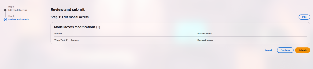 Model Access Request Dialog