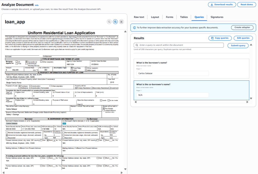 Document Analysis using Textract